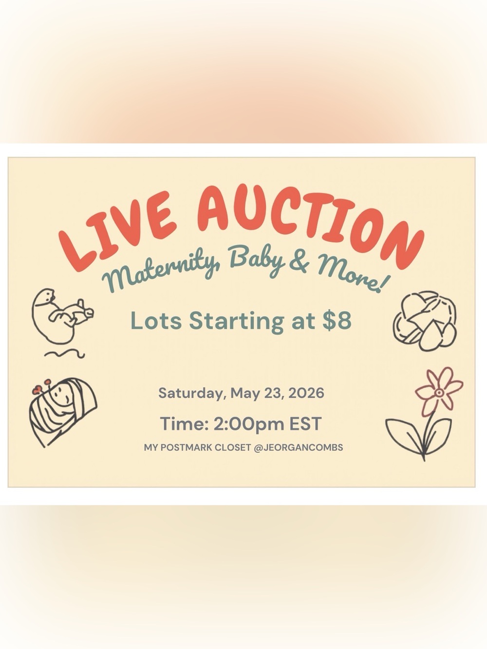 Live Auction - Maternity, Baby & More! LIKE this flyer to be REMINDED!